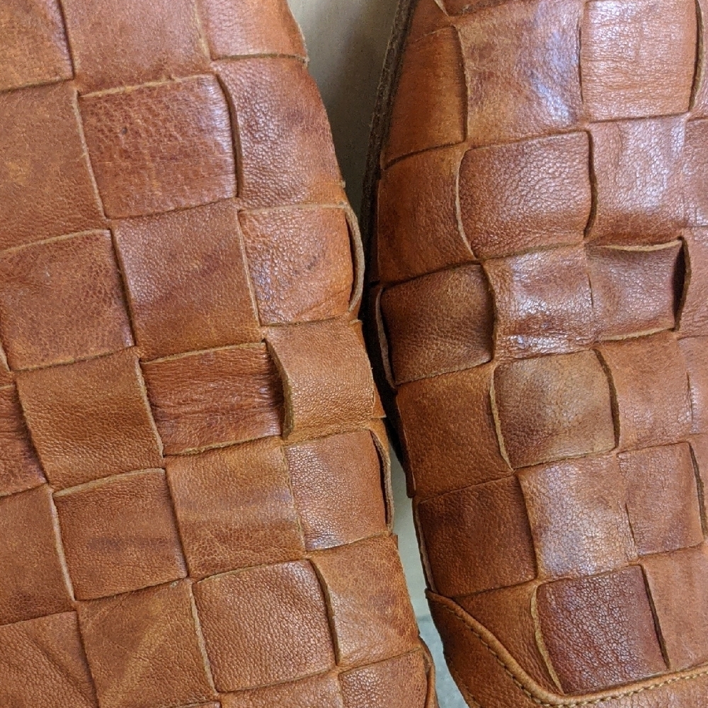 ❤️ Free People Italian Leather Maya Woven Mules Brown sz. 37 - Picture 11 of 12
